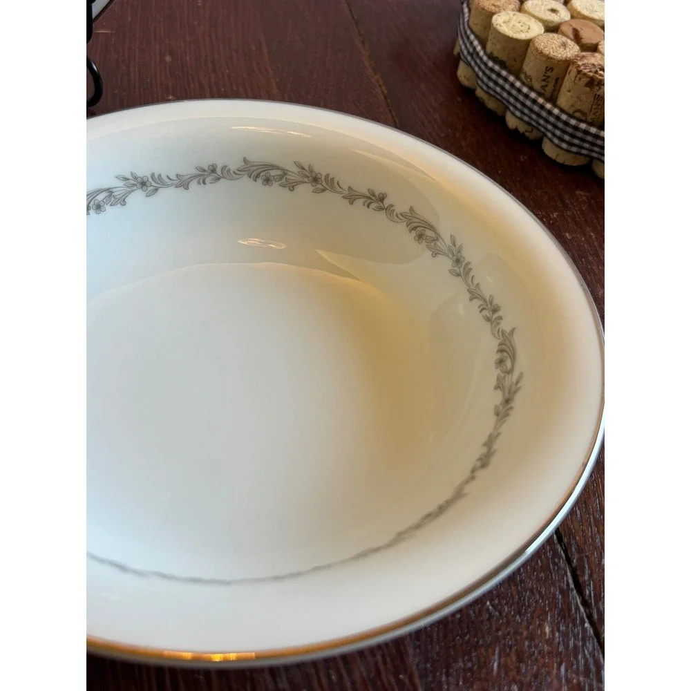 Noritake China Crestmont 6013 Soup Cereal Bowls Set of 2 Japan Gold Trim 7.5